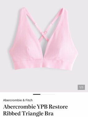 Abercrombie & Fitch Ribbed Triangle Bralette in Light Pink size M